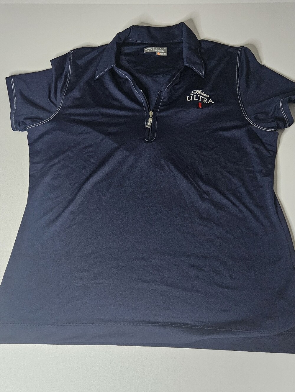 Michelob ULTRA Navy Polo Zip-Front Shirt